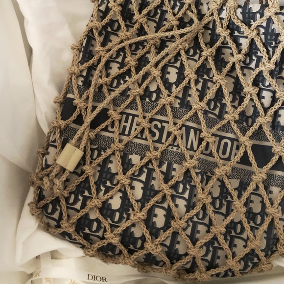 DIOR blue oblique net tote RARE - Picture 6 of 10